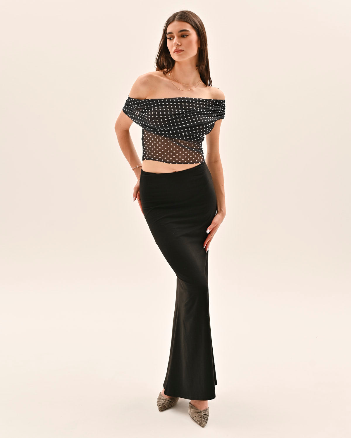 Allura Polka Dot Top - Black