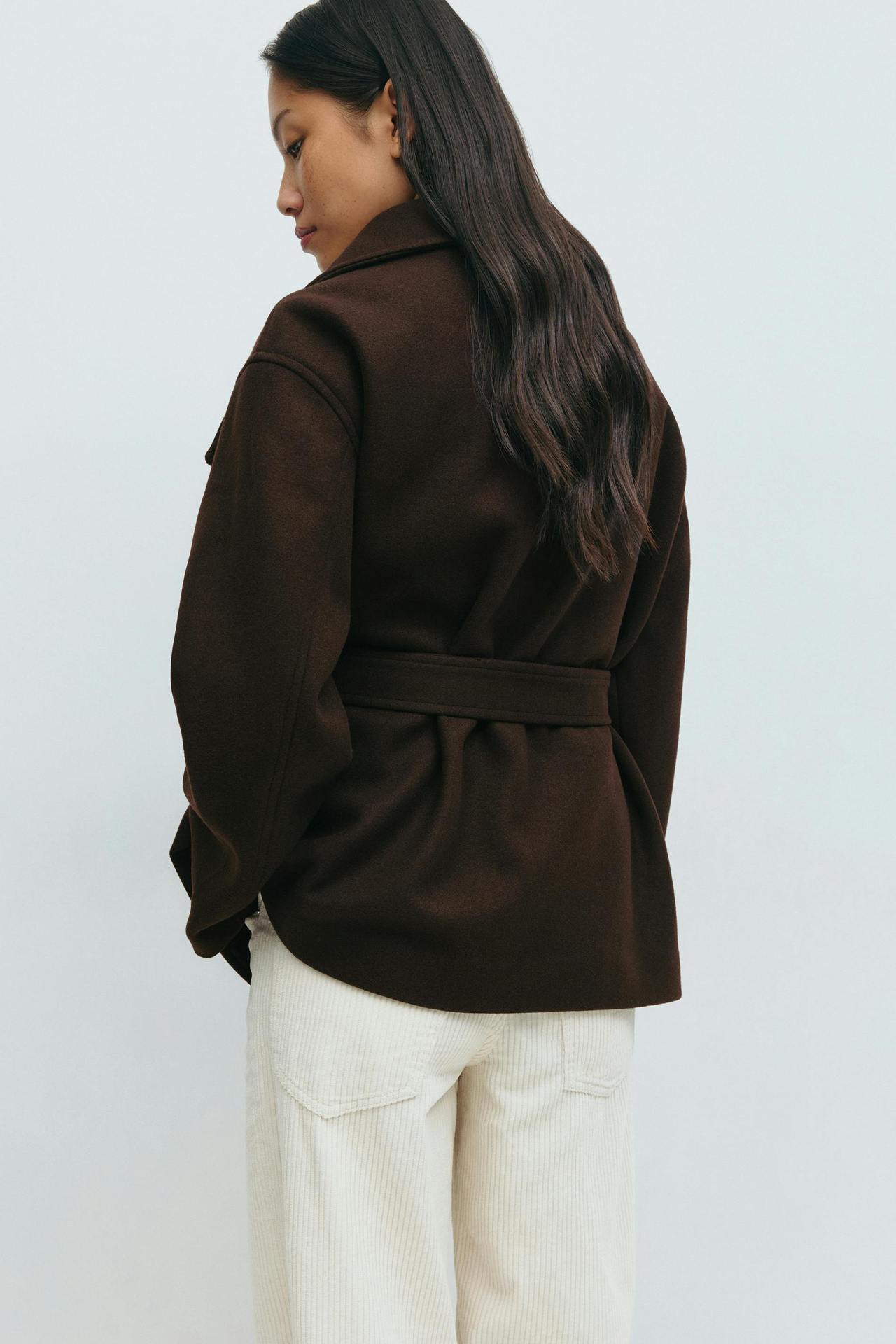 Alma Mid-Length Coat – Brown