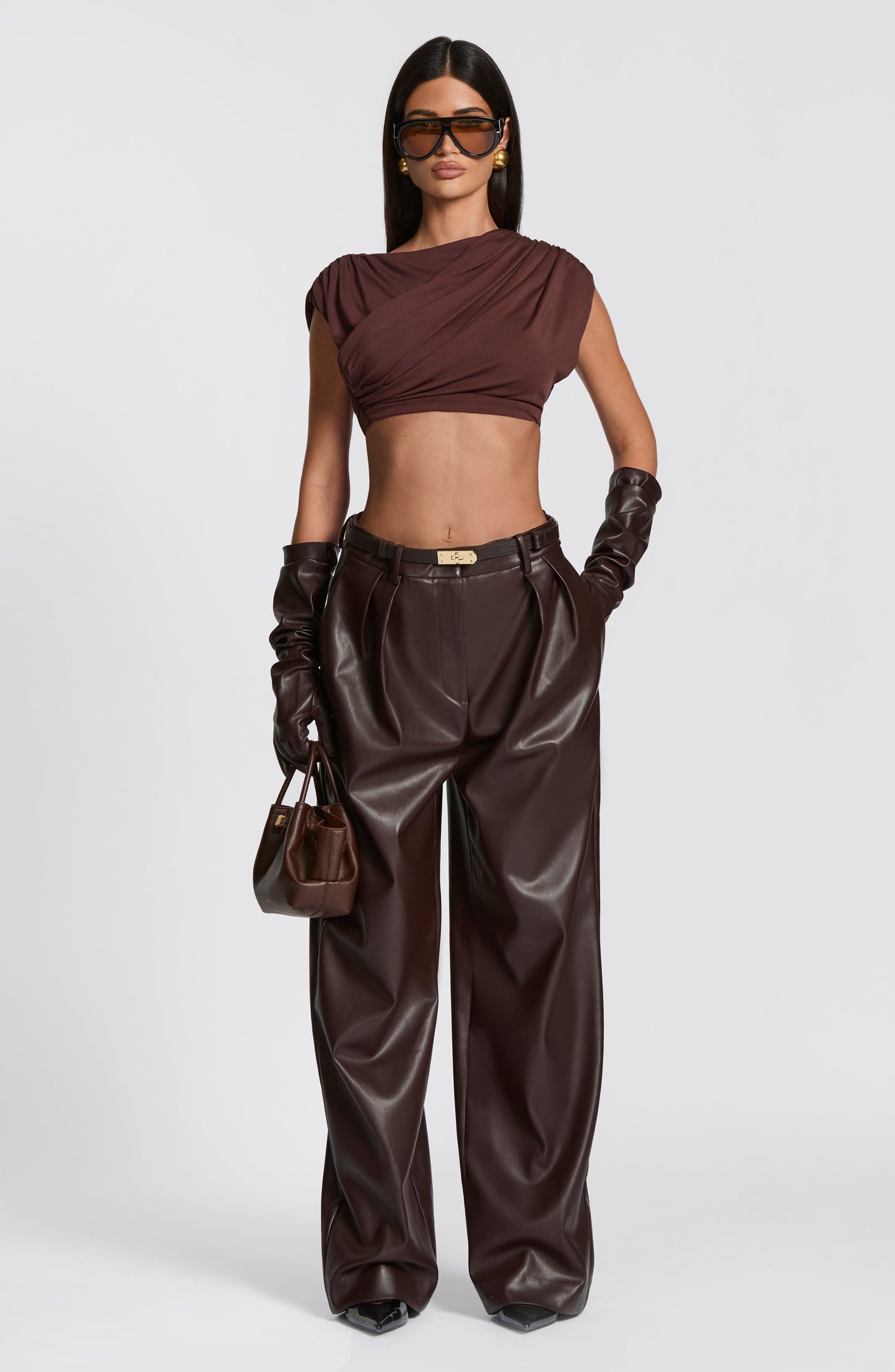 Frankie Gloves - Plum Brown