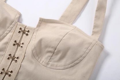 Low cut vintage style crop top