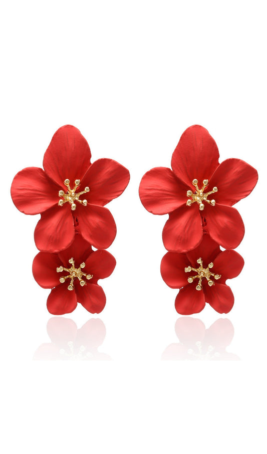 Sandra Double Flower Earrings 