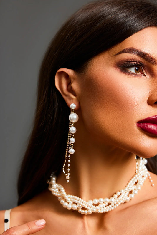 Amalia Earrings – Cascading Pearls