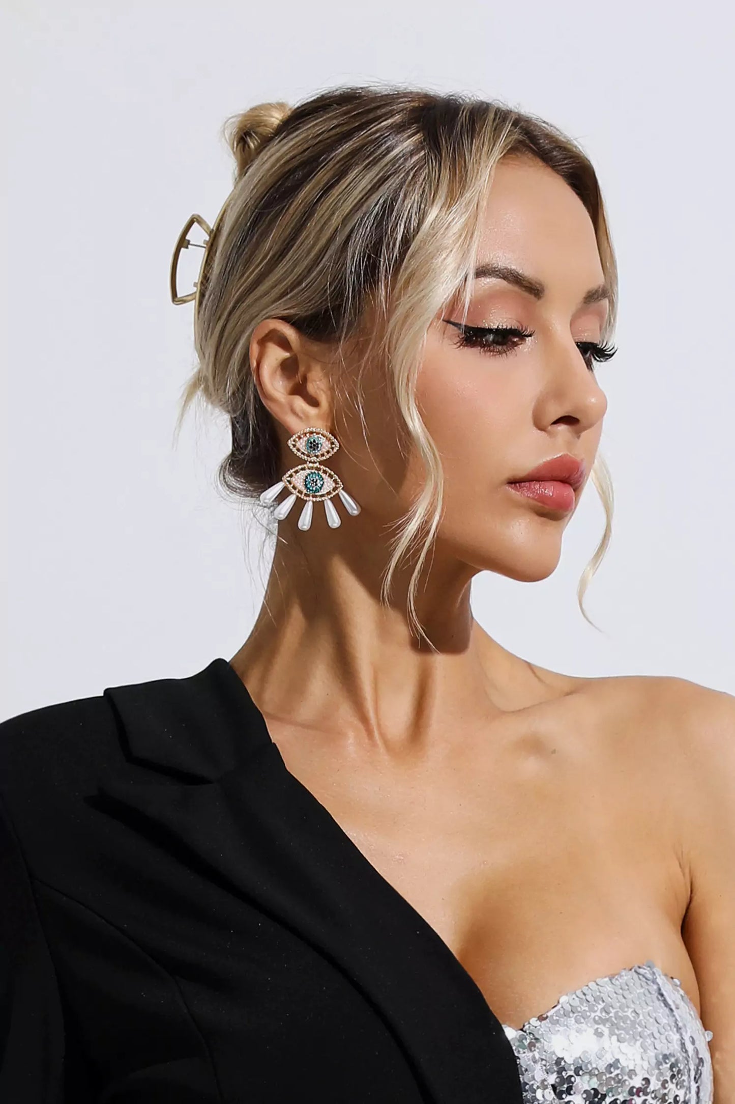 Nimat Devil's Eye Pearl Earrings