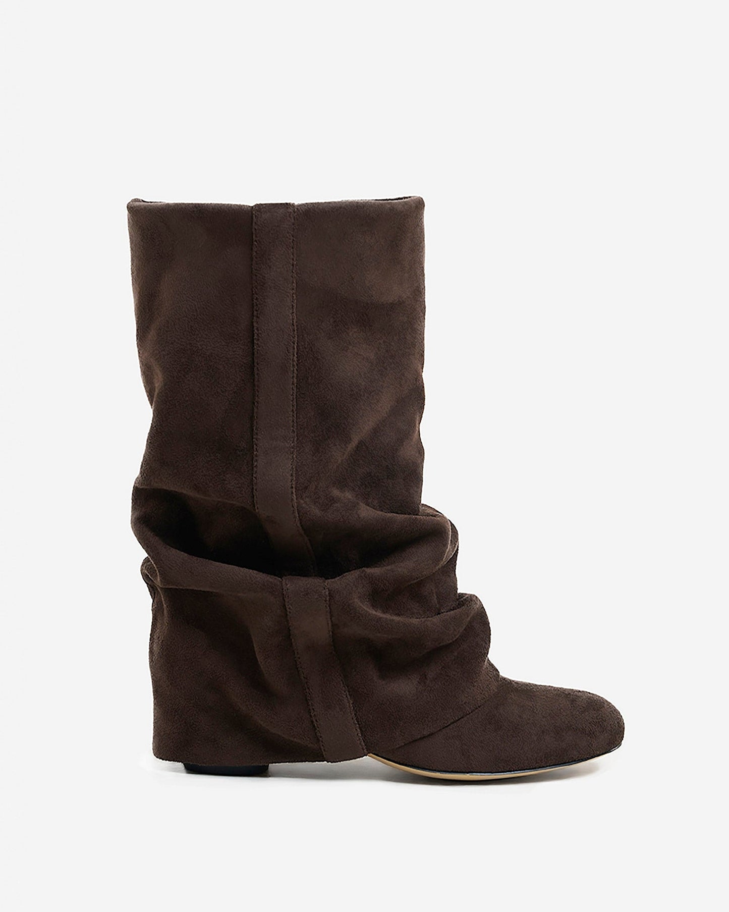 Emilia Slouchy Suede Boots - Dark Chocolate