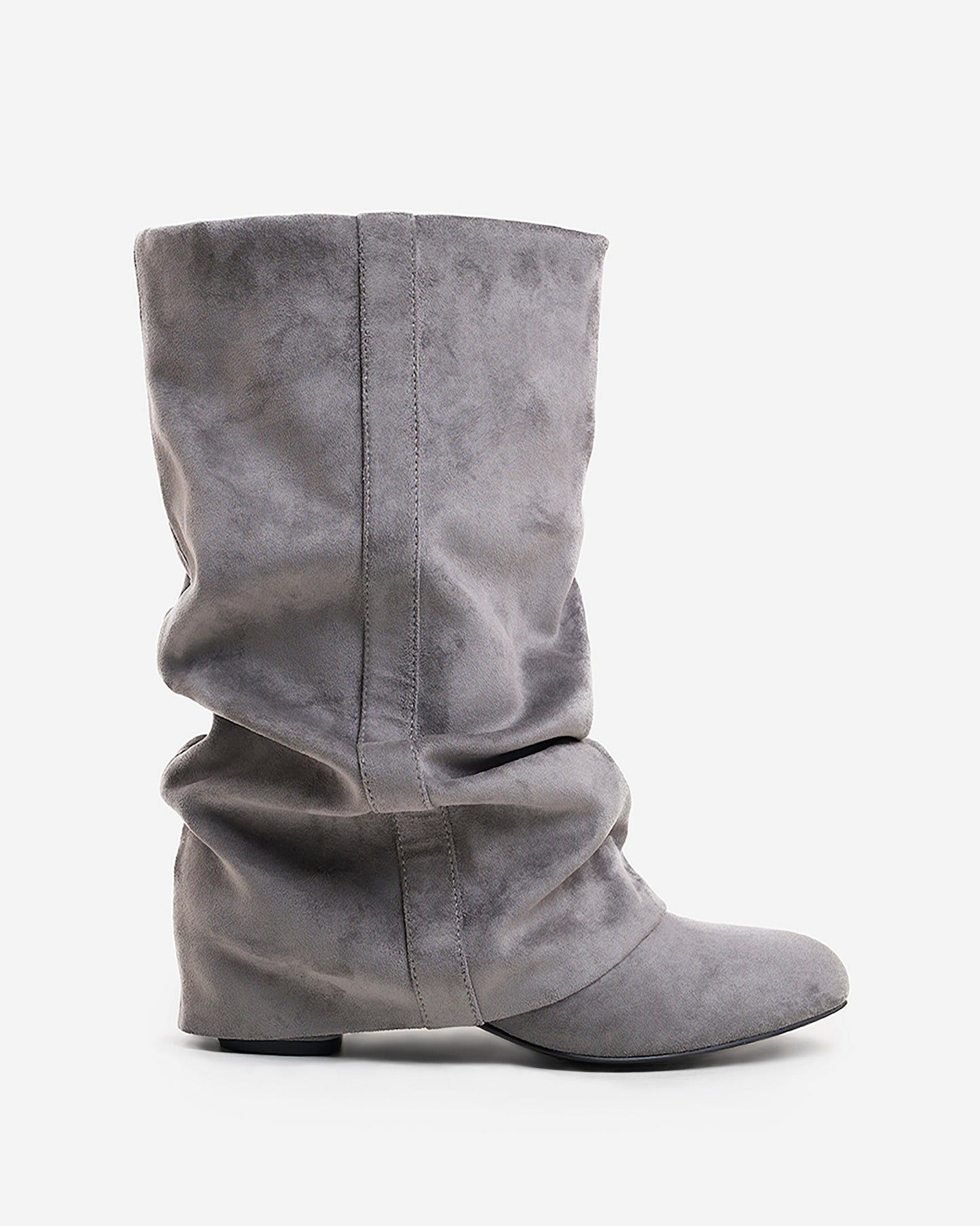 Emilia Slouchy Suede Boots - Gray
