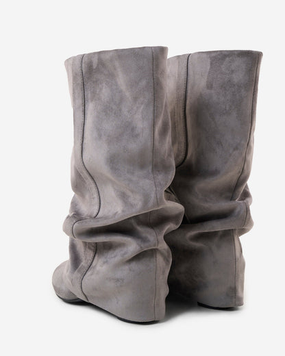 Emilia Slouchy Suede Boots - Gray