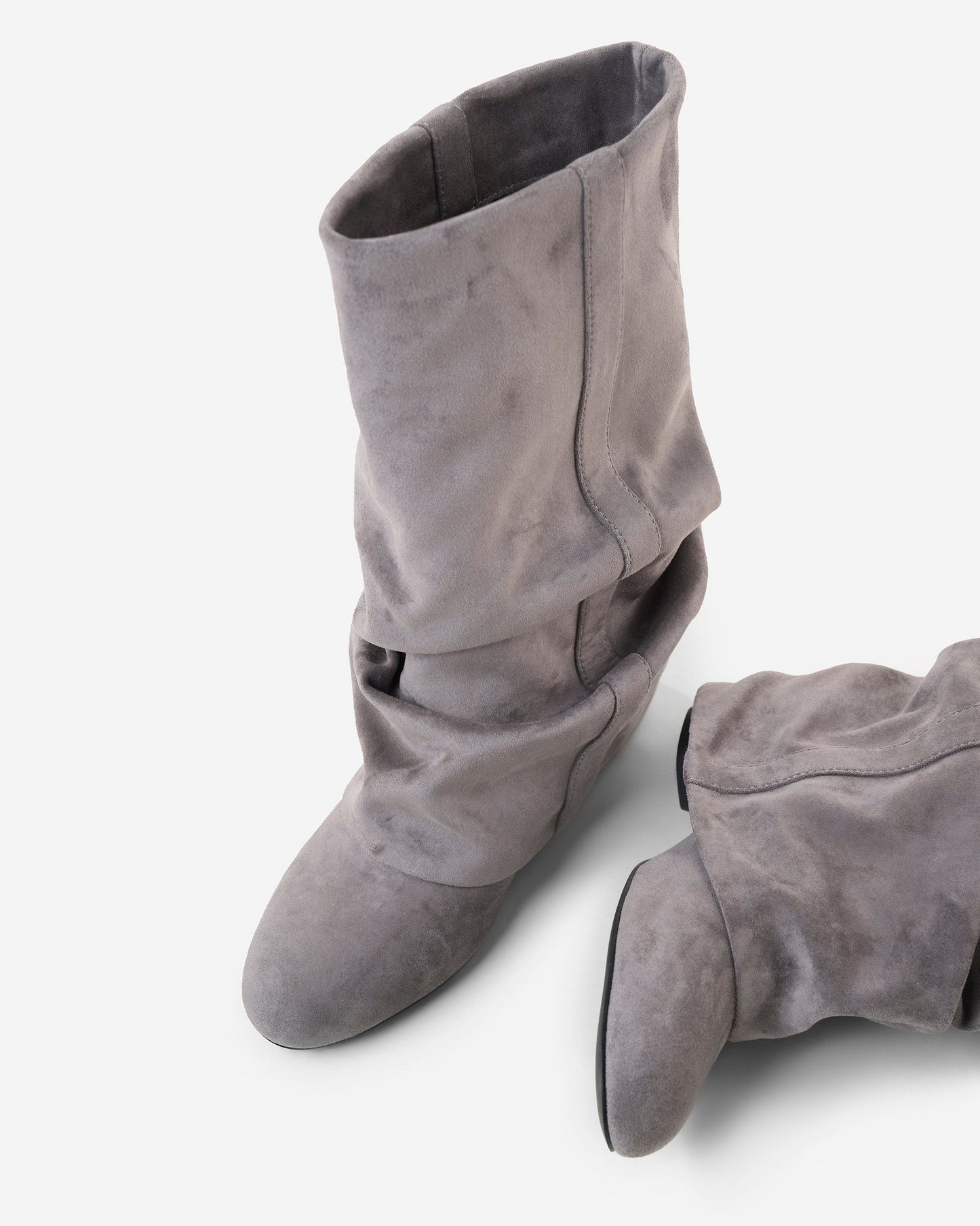 Emilia Slouchy Suede Boots - Gray