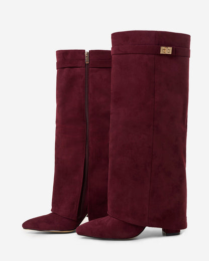 Lavista Suede knee high boots - Burgundy