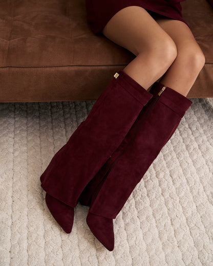 Lavista Suede knee high boots - Burgundy