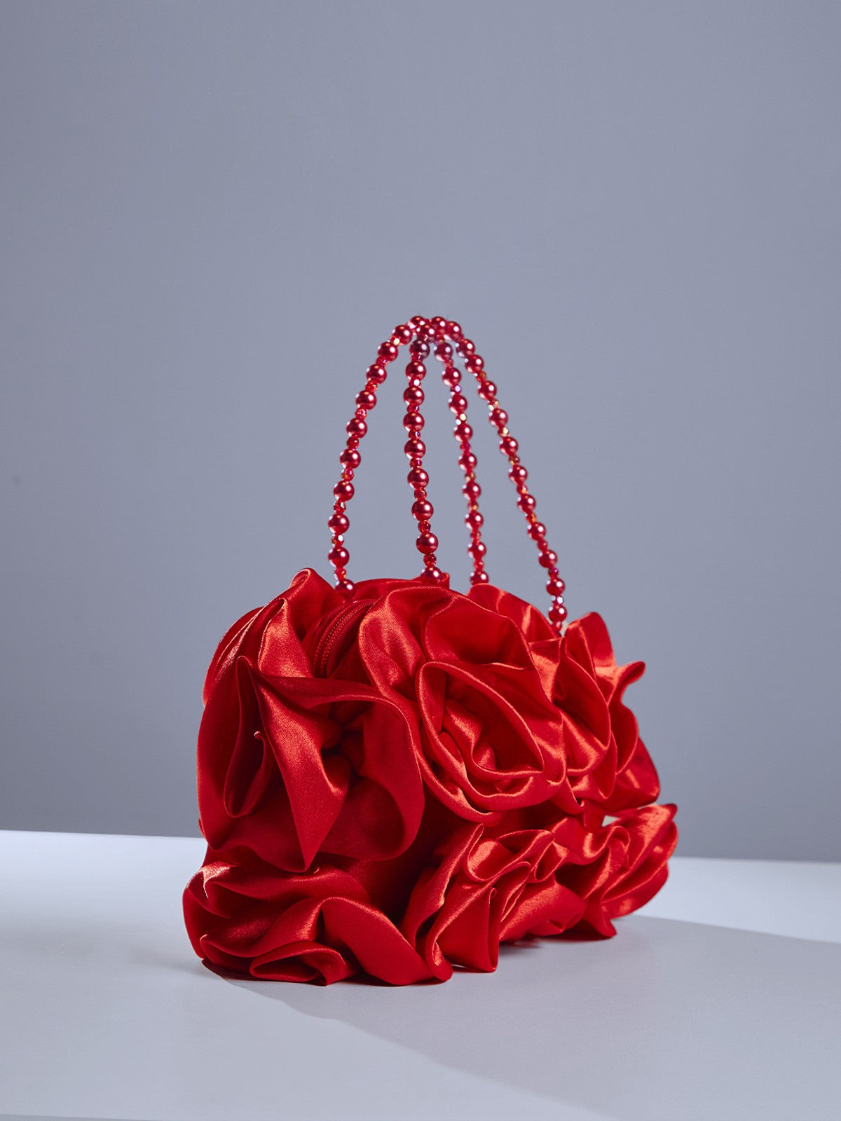 Adahy Flower Satin Bag In Red 