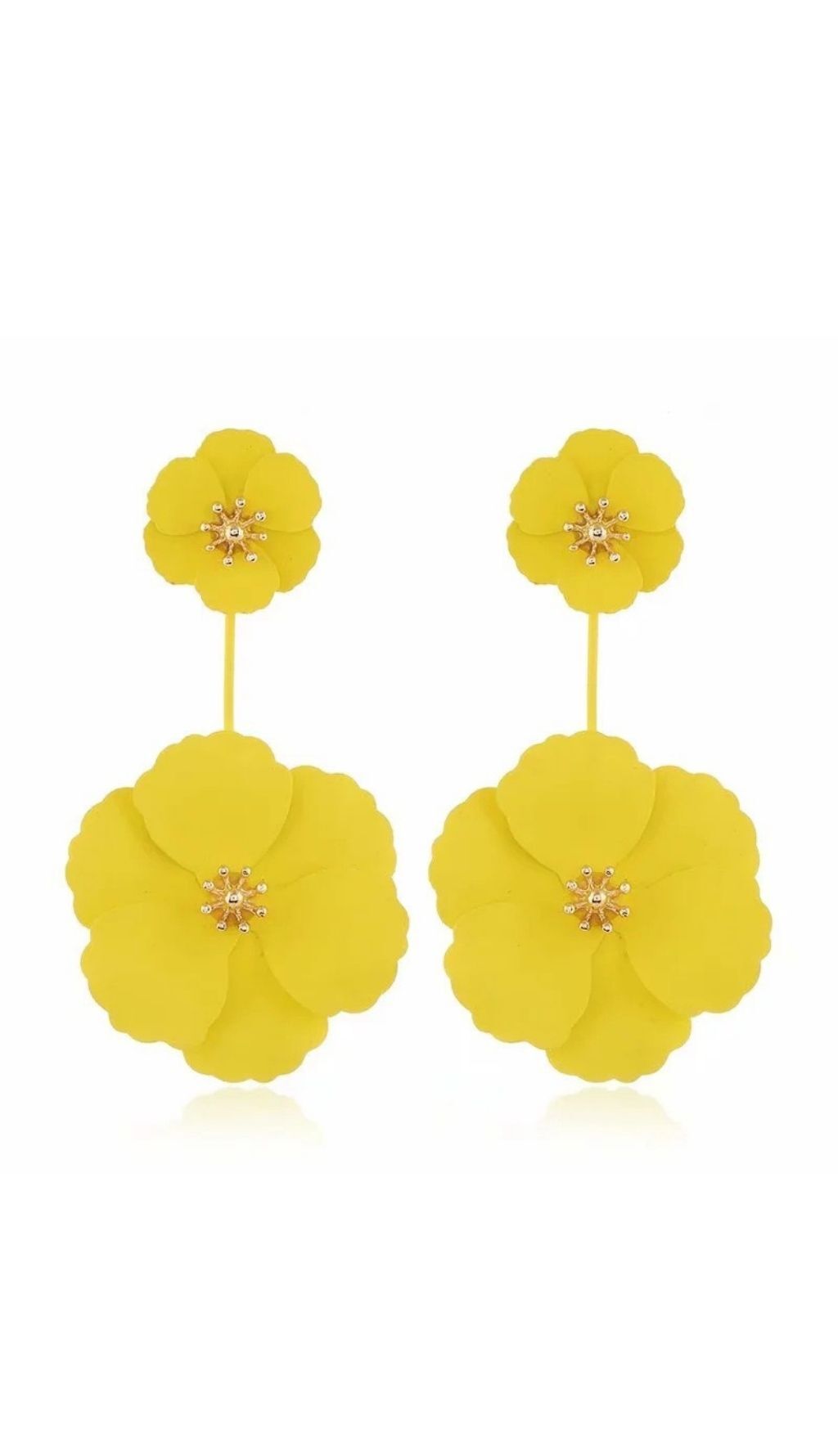 June Alloy Flower Long Earrings 