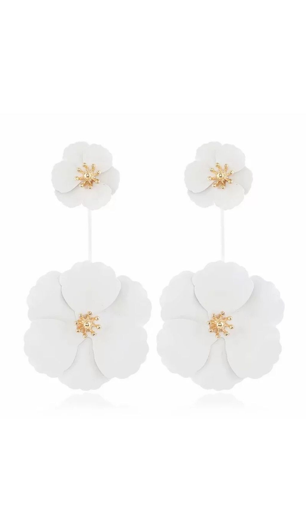 June Alloy Flower Long Earrings 