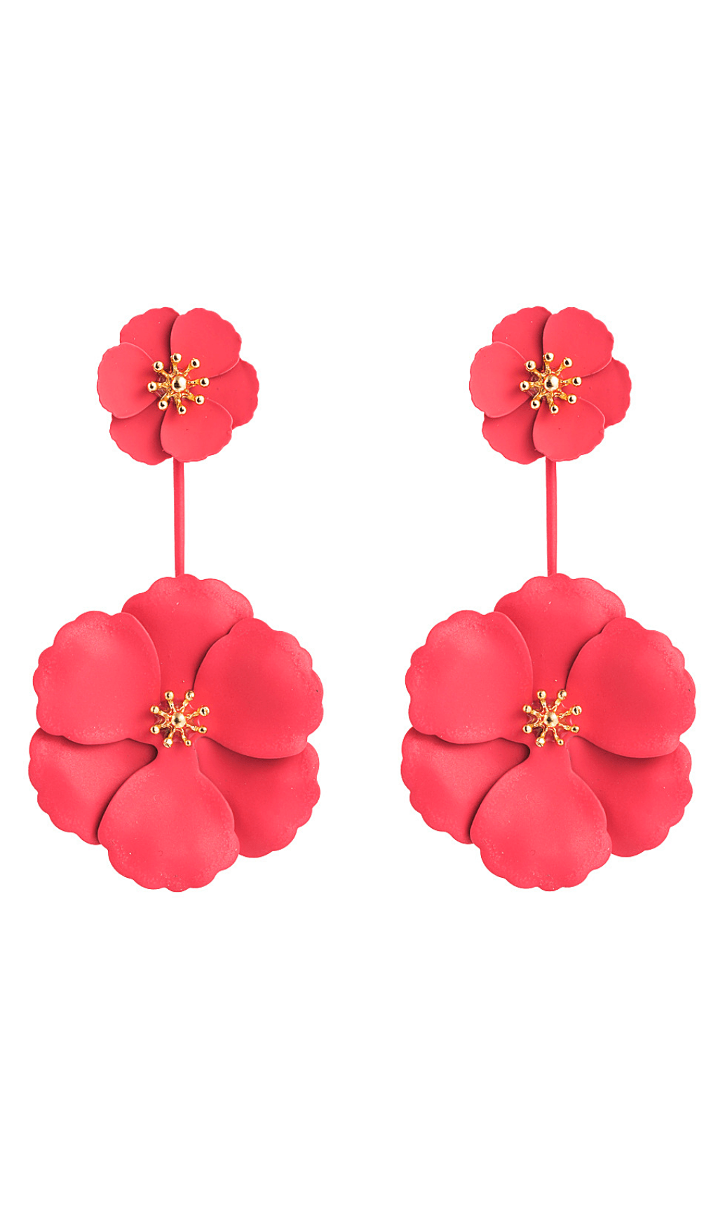 June Alloy Flower Long Earrings 