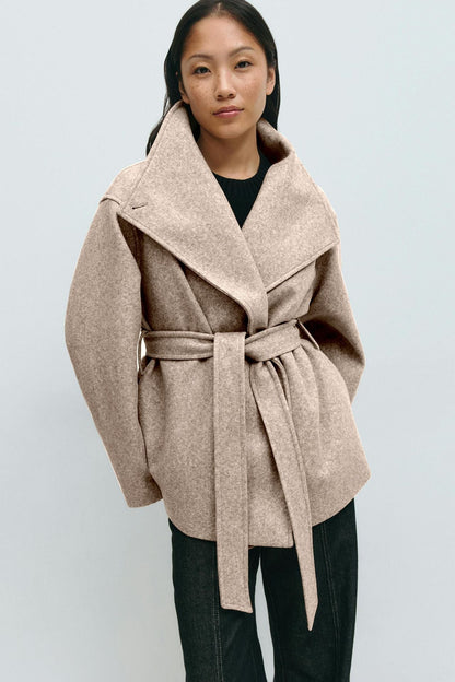 Alma Mid-Length Coat – Beige