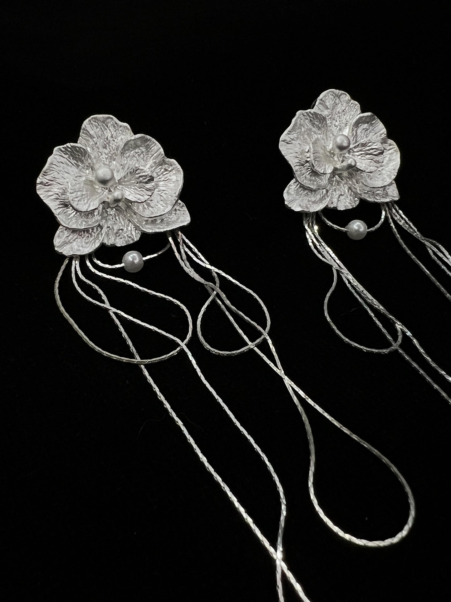 Ariah White Butterfly Orchid Earrings
