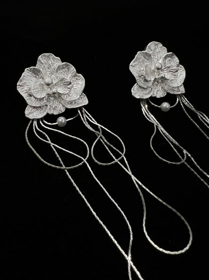 Ariah White Butterfly Orchid Earrings