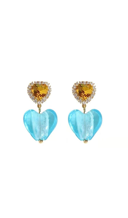 Brynlee Crystal Heart Shaped Earrings