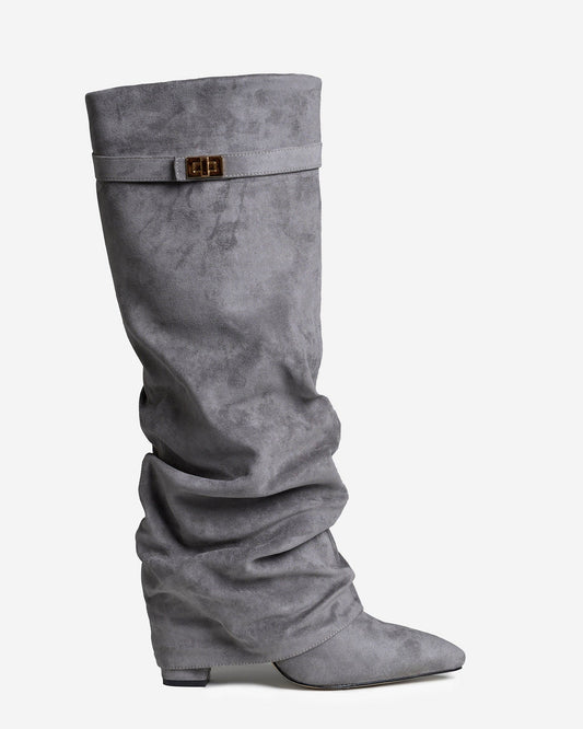 Lavista Slouchy Suede knee high boots - Gray