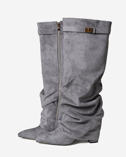 Lavista Slouchy Suede knee high boots - Gray