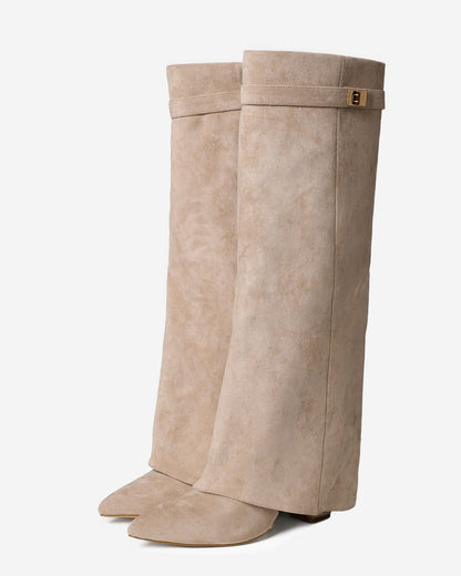 Lavista Suede knee high boots - Beige