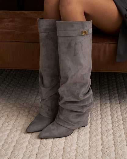 Lavista Slouchy Suede knee high boots - Gray