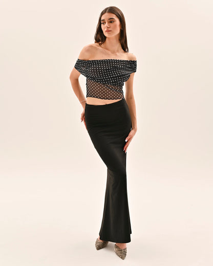 Allura Polka Dot Top - Black