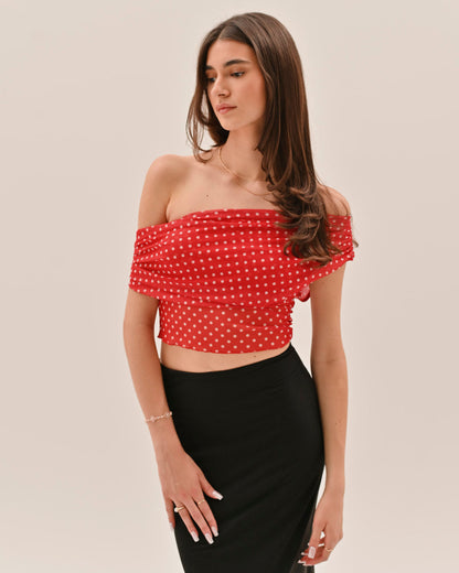 Allura Polka Dot Top - Red