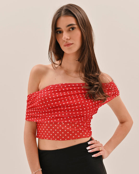 Allura Polka Dot Top - Red