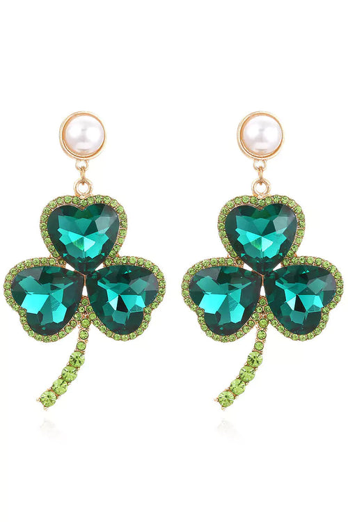Akihiko Emerald Clover Earrings
