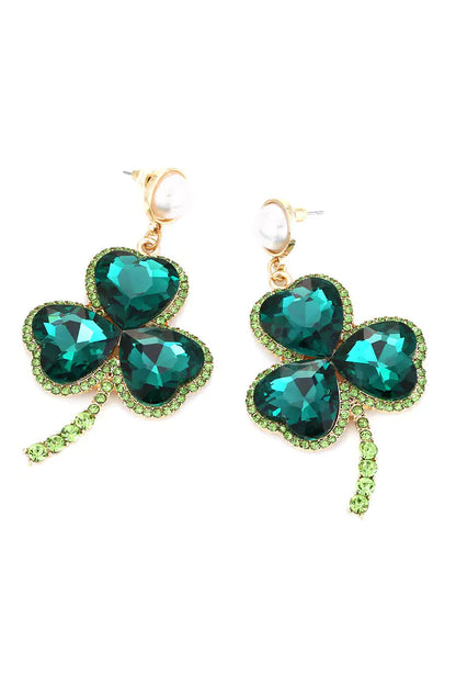 Akihiko Emerald Clover Earrings