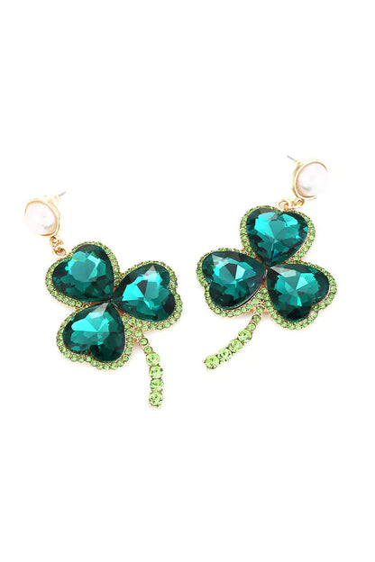 Akihiko Emerald Clover Earrings