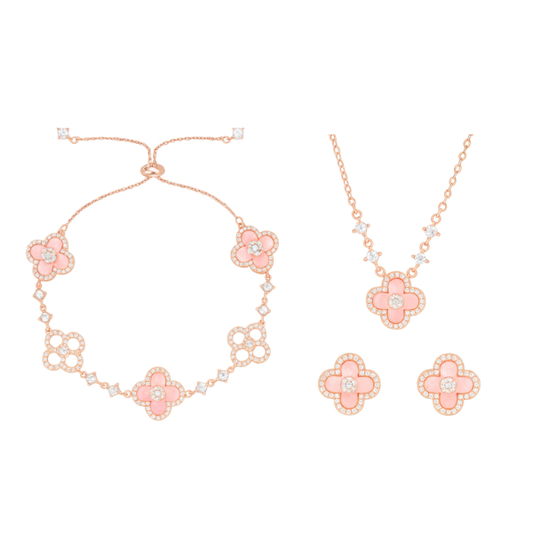 Sakura Cleef Set - Bracelet, Earrings &amp; Necklace