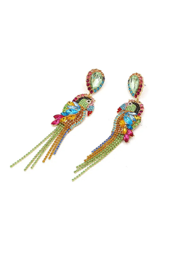 Opal Parrot Diamond Earrings