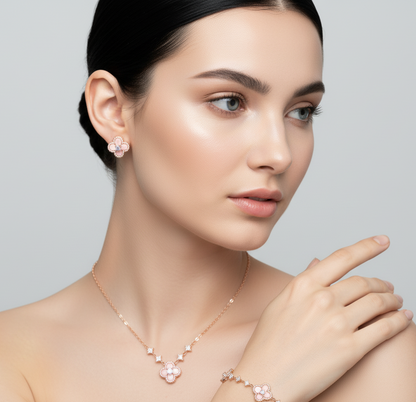 Sakura Cleef Set - Bracelet, Earrings &amp; Necklace