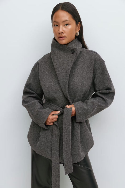 Alma Mid-Length Coat – Gray