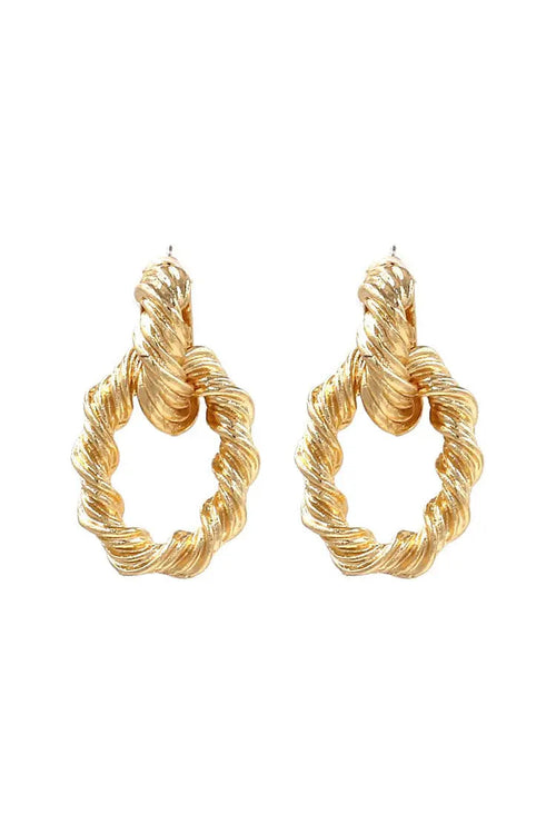 Grain Spiral Golden Earrings
