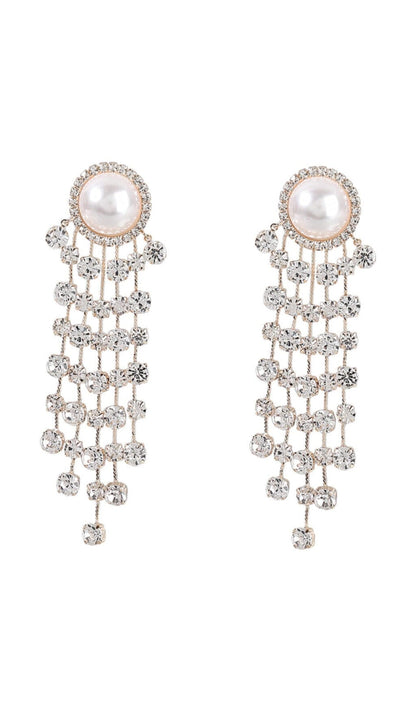 Emersyn Pearl Crystal Tassel Earrings