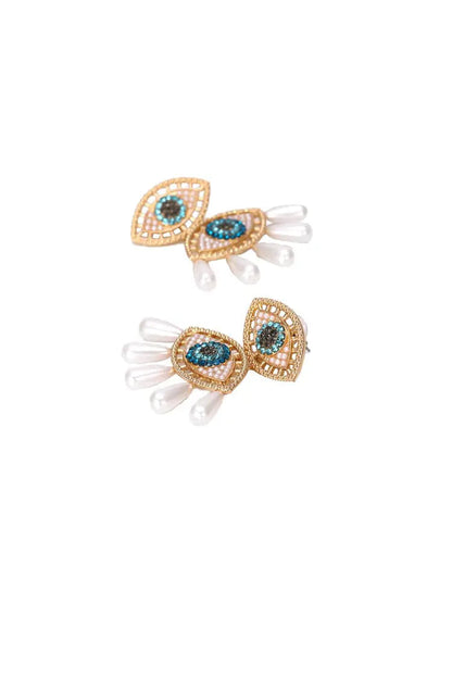 Nimat Devil's Eye Pearl Earrings