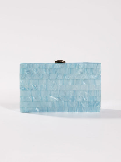 Majken Acrylic Convertible Clutch In Sky 