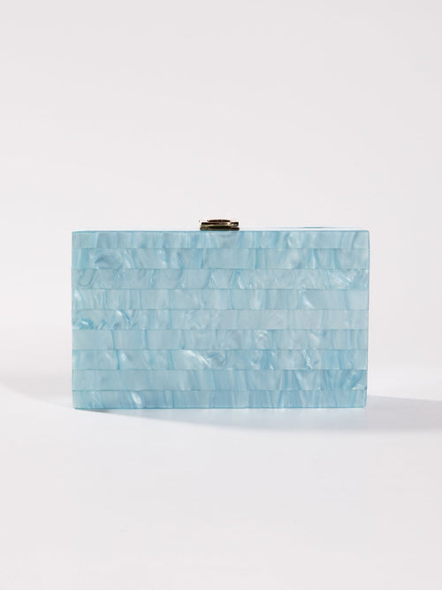 Majken Acrylic Convertible Clutch In Sky 