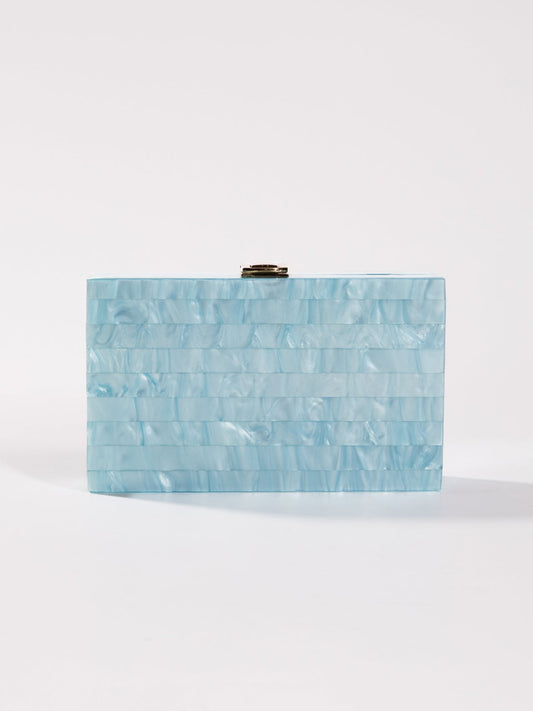 Majken Acrylic Convertible Clutch In Sky 