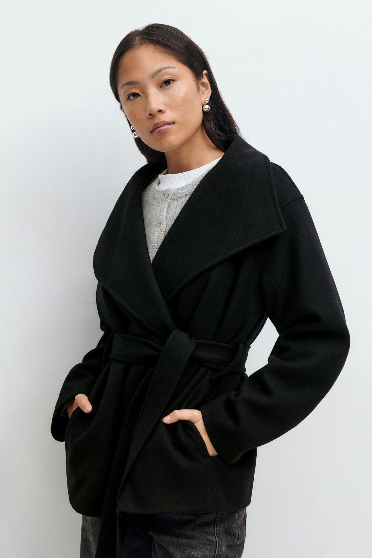 Alma Mid-Length Coat – Black