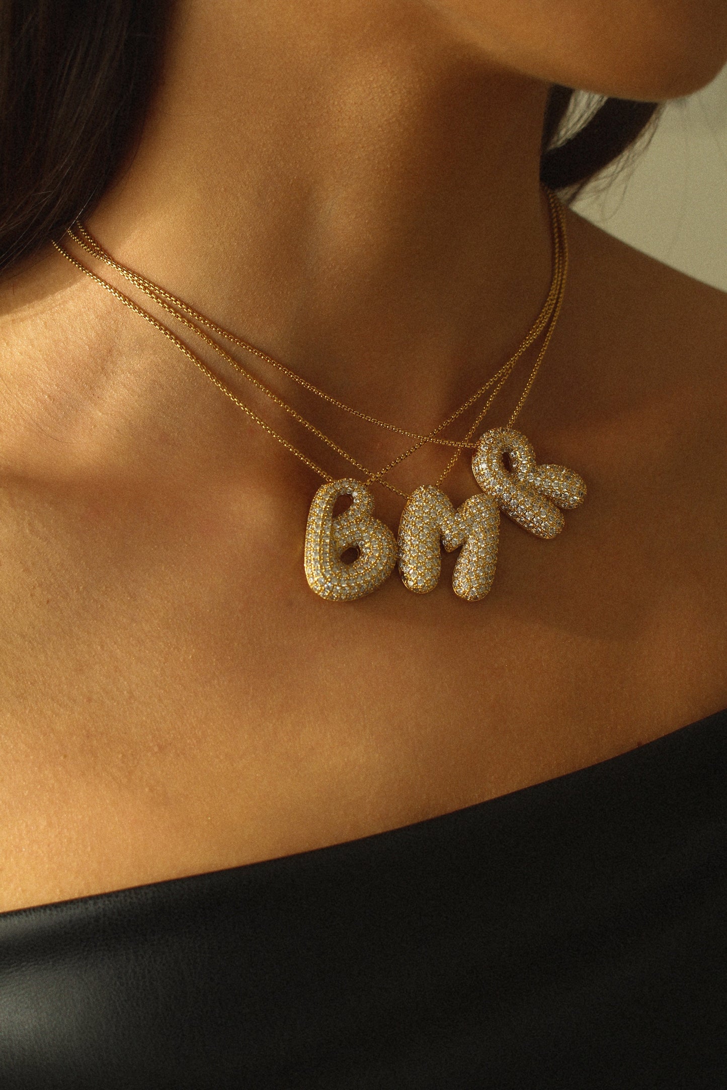 Luna Bubble Letter (AZ) Necklace