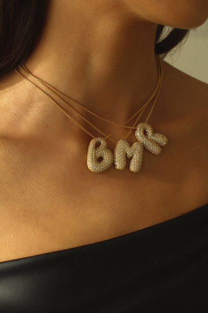Luna Bubble Letter (AZ) Necklace