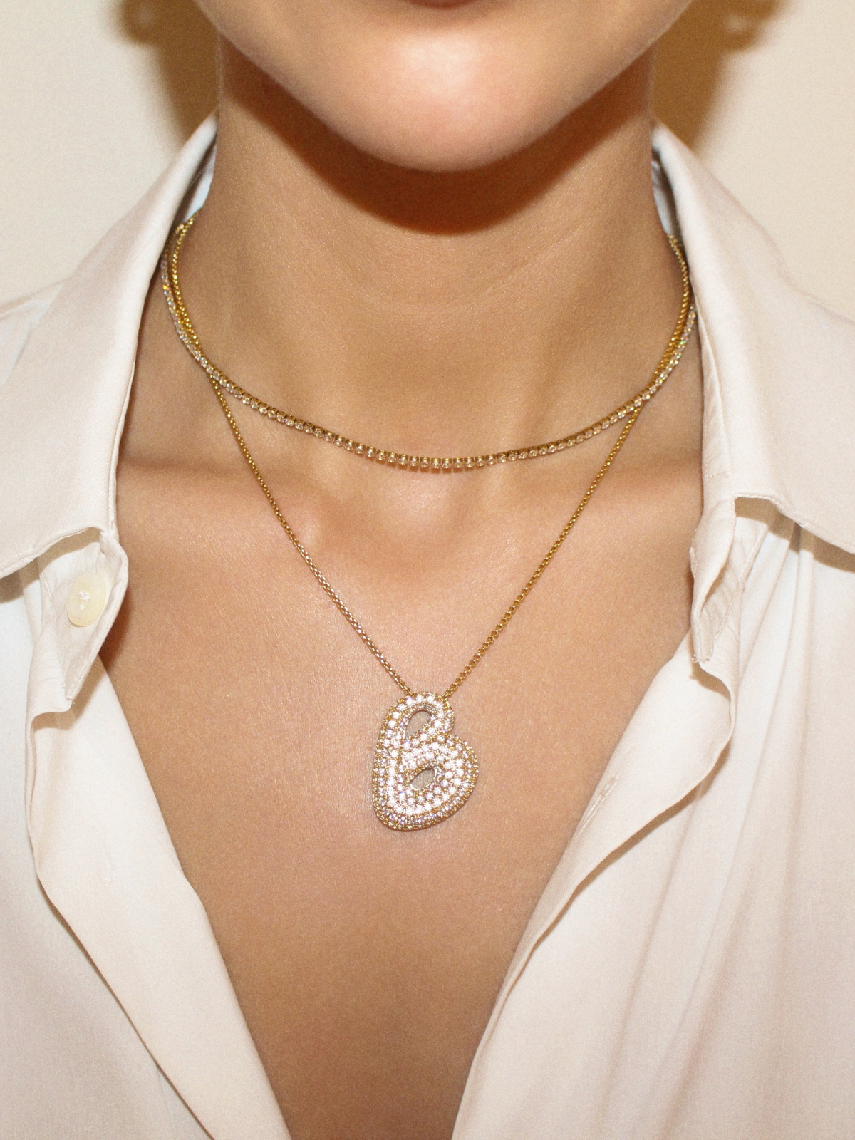 Luna Bubble Letter (AZ) Necklace