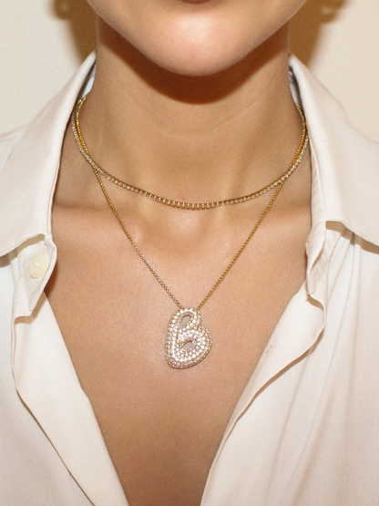 Luna Bubble Letter (AZ) Necklace