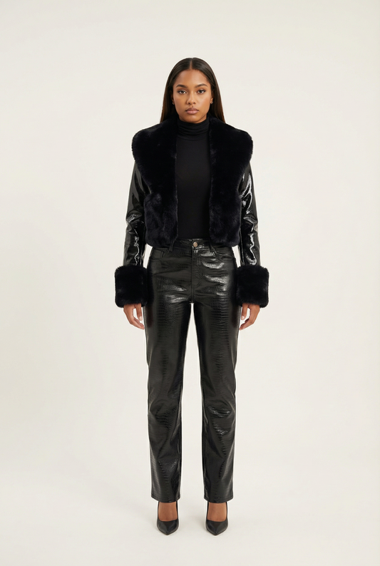 Romane Short Coat – Black