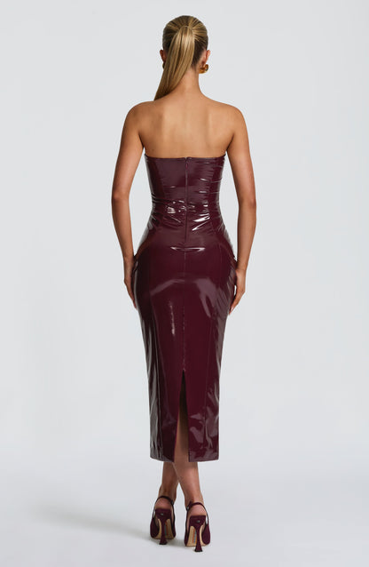 Amala Midi Dress - Cherry Lacquer