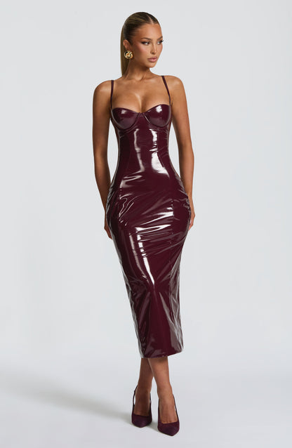 Amala Midi Dress - Cherry Lacquer