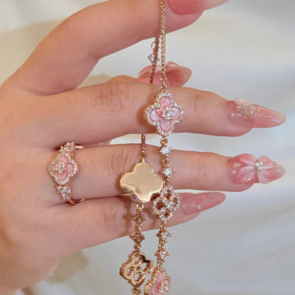 Sakura Cleef Set - Bracelet, Earrings &amp; Necklace